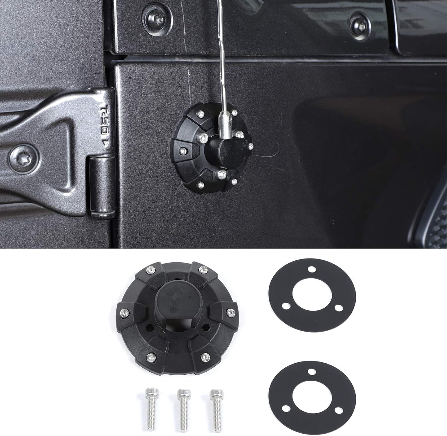 Cubierta base antena Jeep Wrangler 07-25 ABS negro