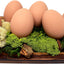 Huevos cerámica nido 6 pzas marrón antipicoteo