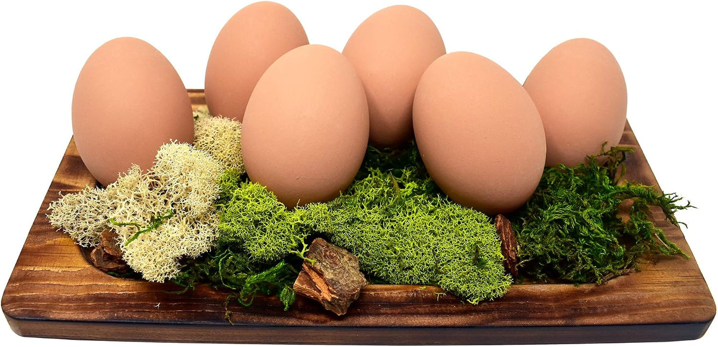Huevos cerámica nido 6 pzas marrón antipicoteo