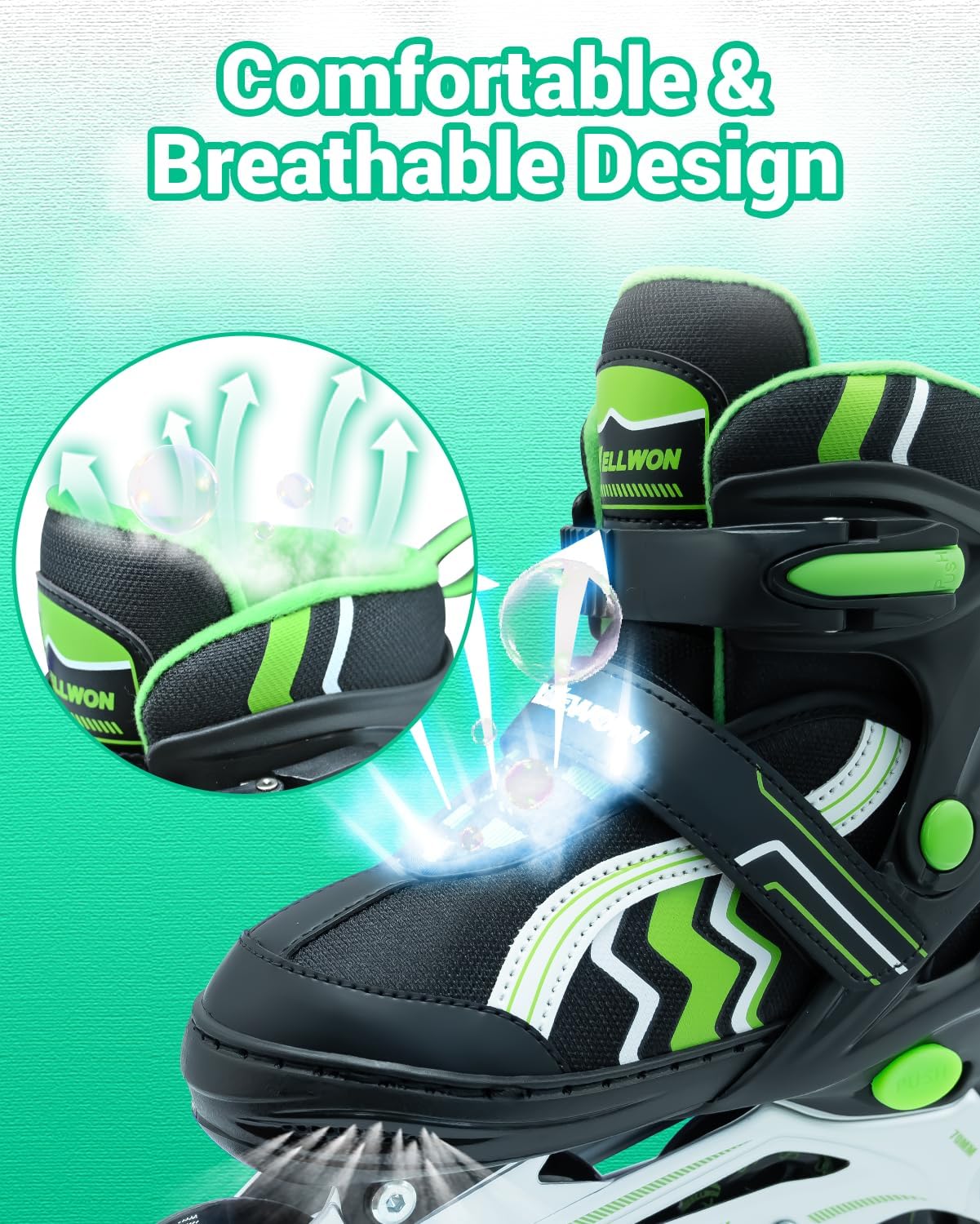 Patines en línea ajustables para niños con ruedas iluminadas