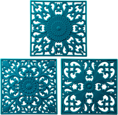 Salvamanteles silicona cuadrados encimera cocina