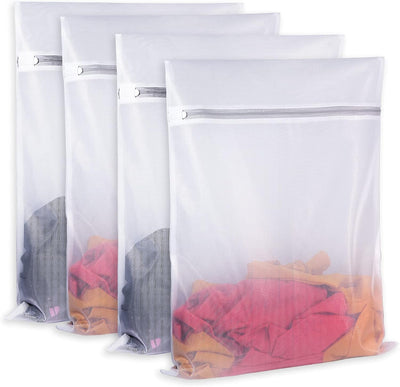 Bolsas malla lavandería con cremallera 16x20pulg set 4