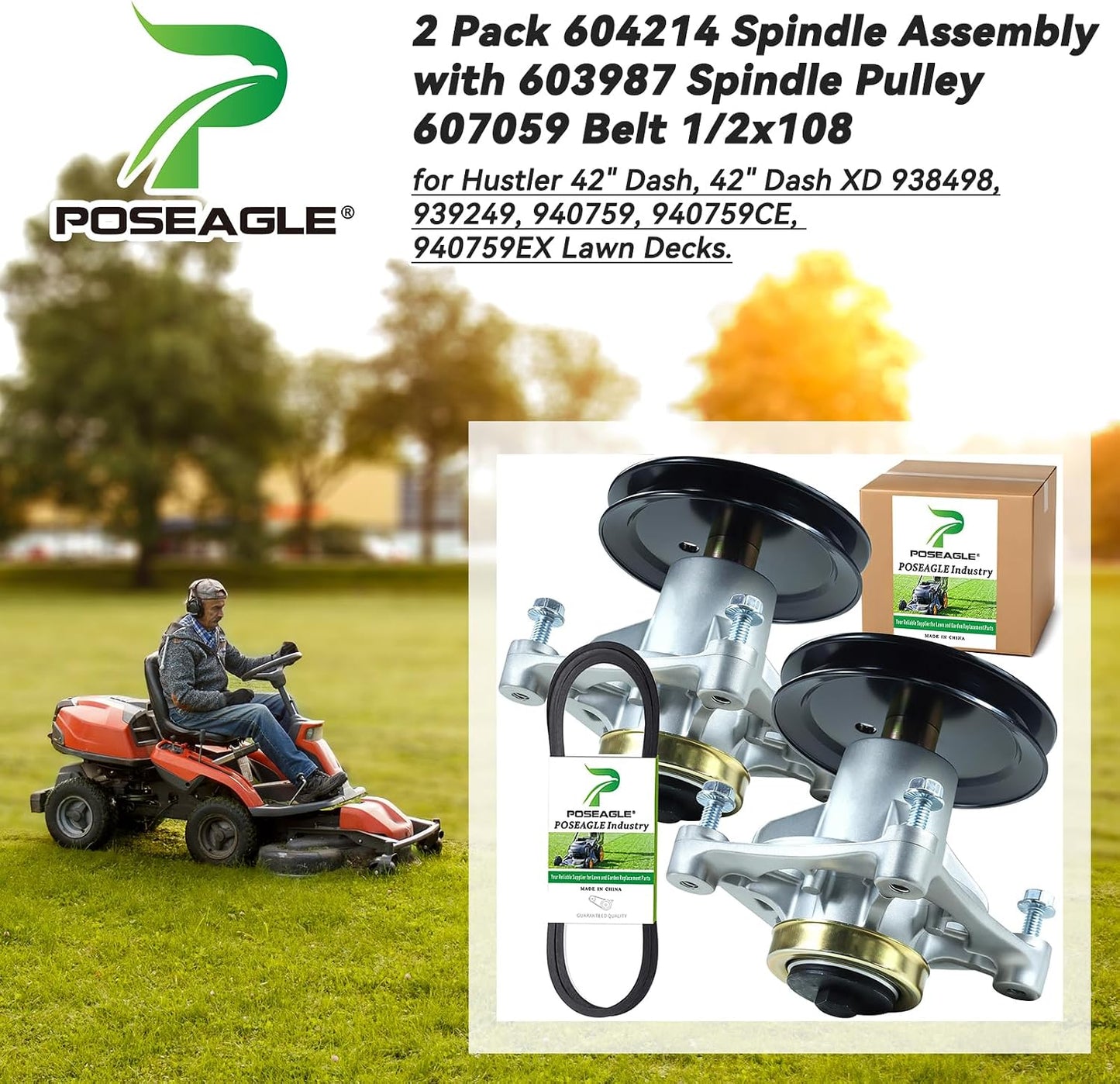 2 Kits Husillo Polea Correa 1/2x108 Hustler Raptor
