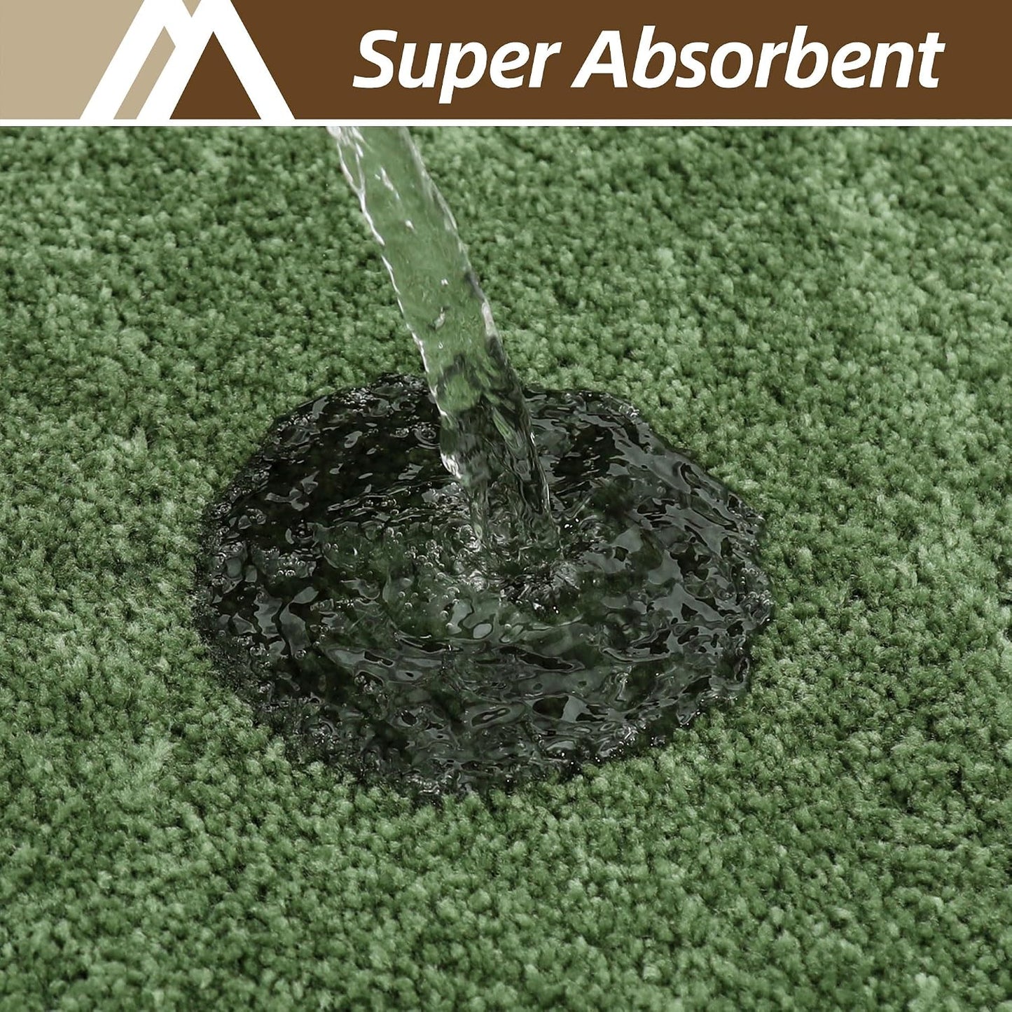 Alfombras baño antideslizantes micro poliéster verde