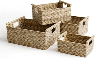 Cestas tejidas decorativas set 4 organizadores varios