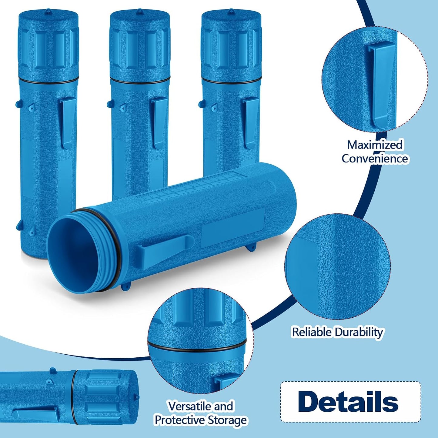 4 Pzas Tubo Almacenamiento Electrodos 14" Resistente Agua