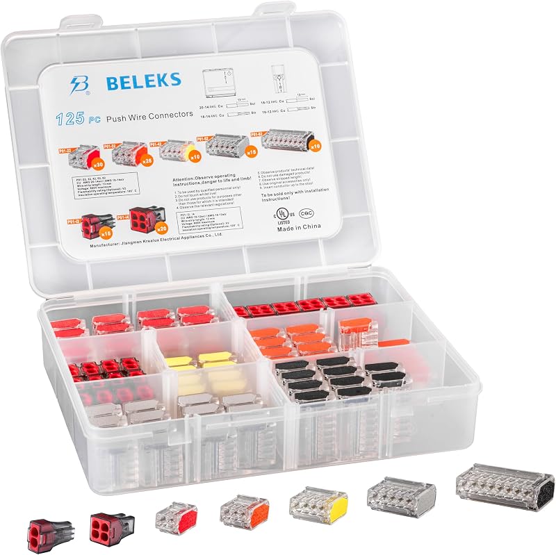 Set 125 conectores alambre empalme compacto con estuche