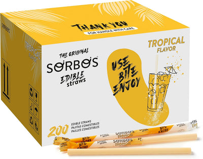 Pajitas sabor tropical sostenibles sin plástico 7.4pulg 200uds