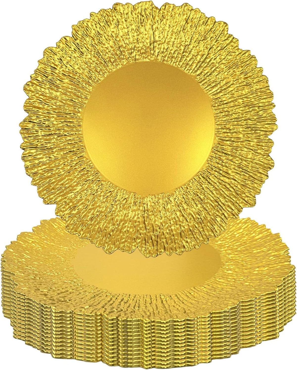 Cargadores dorados para platos llanos de 13 pulgadas, juego de 50 platos reutilizables