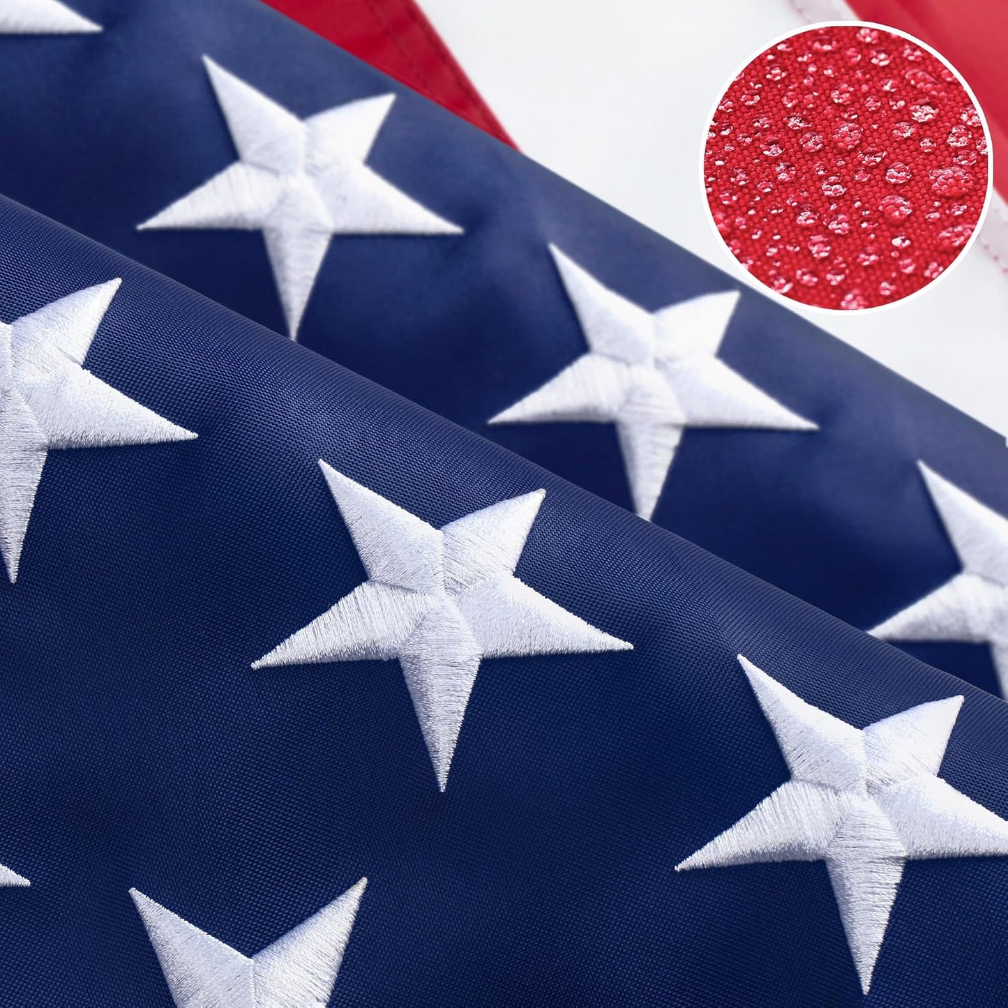 Bandera EE.UU. 10x15ft nailon resistente estrellas bordadas