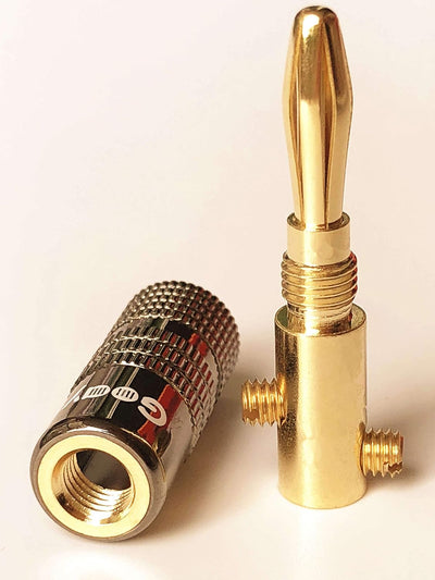 Enchufes tipo banana chapado oro 24k para altavoz 6 pares