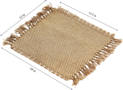 Set 4 Manteles Yute 12x17pulg para Comedor Bodas Fiestas