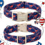 Collar patriótico perro bandera rojo azul para cachorros