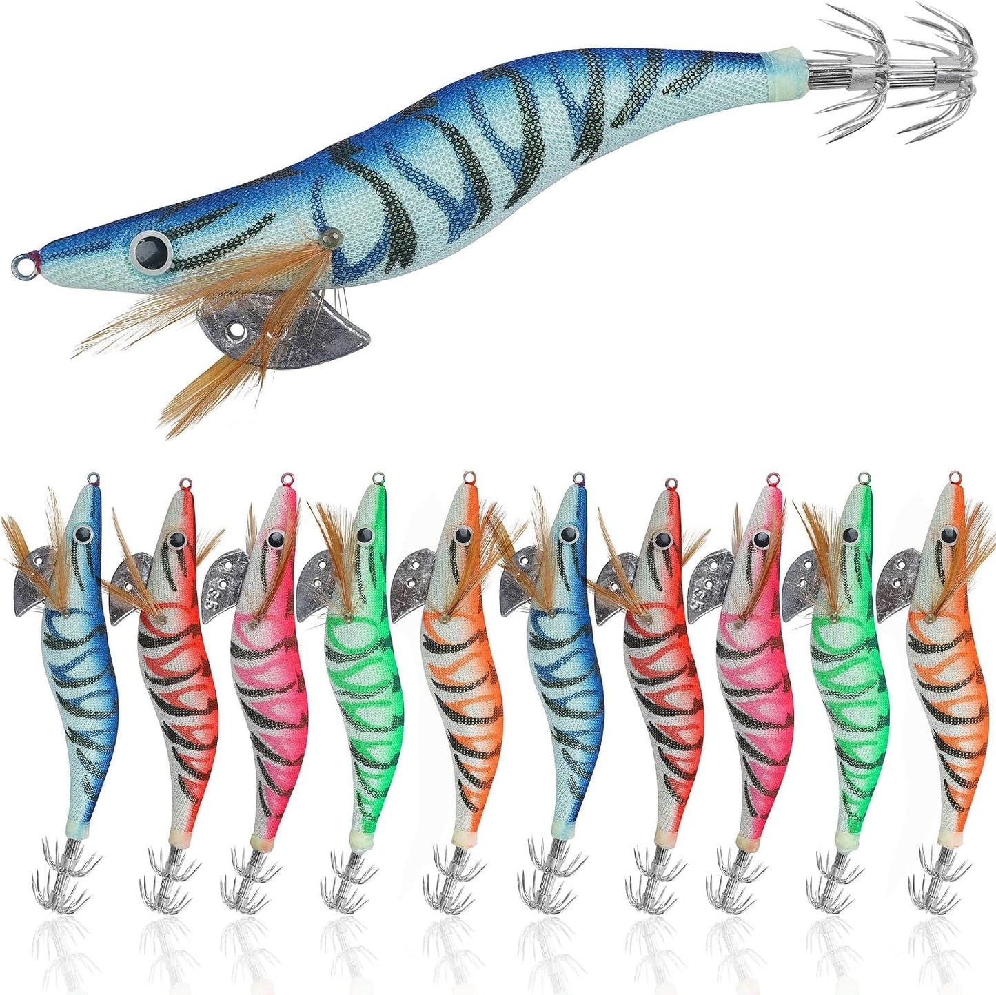 5 Ganchos Luminosos 3D para Pulpo y Camarones 3.94pulg