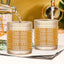 48 Pzas Vasos Vidrio Dorado Relieve Hobnail 12oz