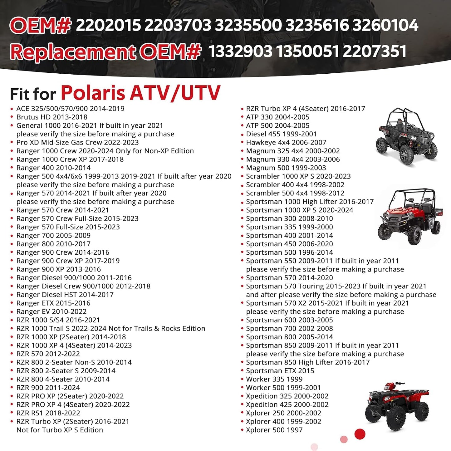 Eje delantero U comp Polaris Ranger RZR Sportsman