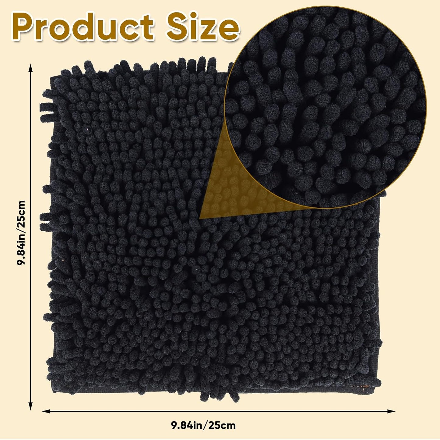 Alfombra escolar microfibra 10x10 con respaldo antideslizante negro