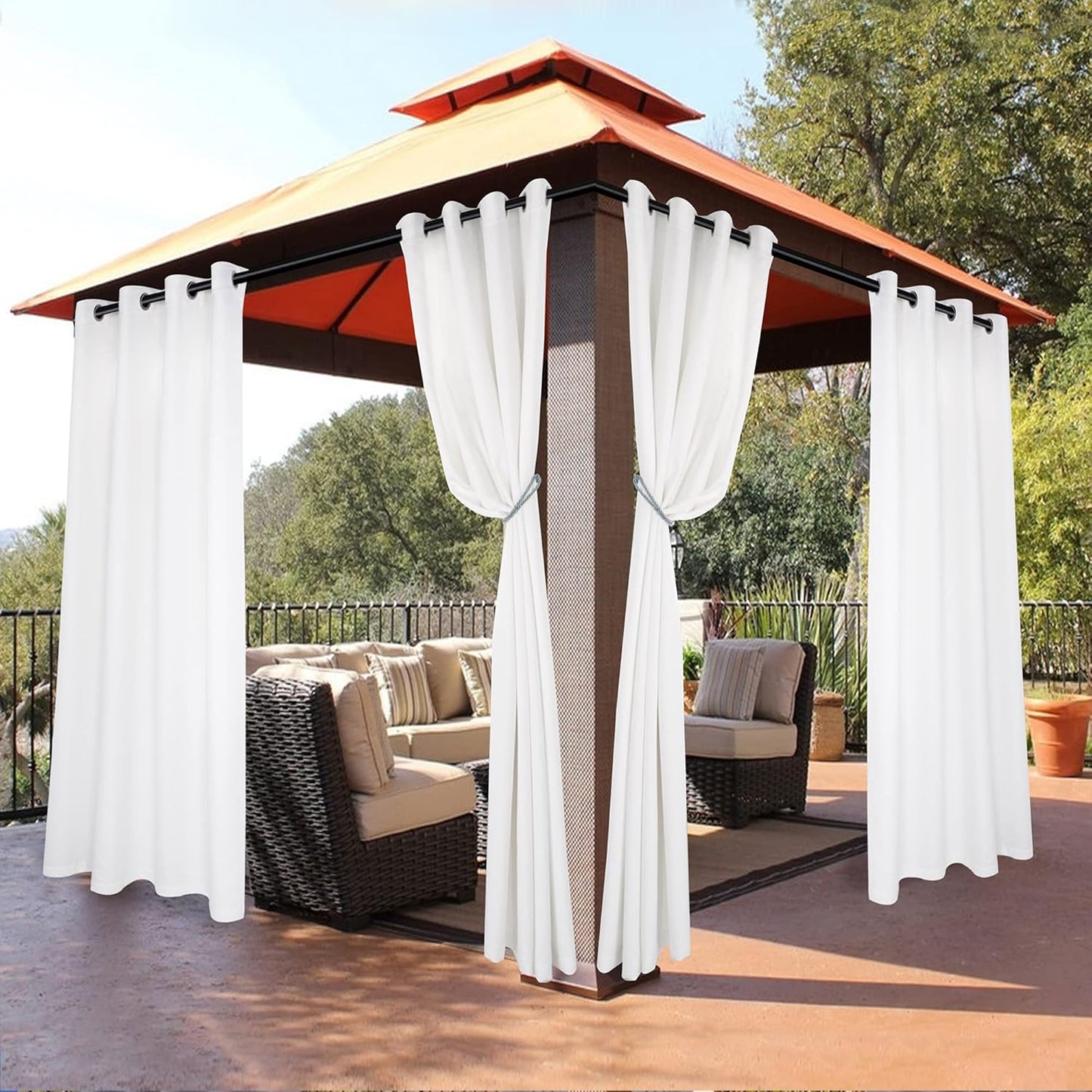 Cortinas exteriores impermeables para cenador porche