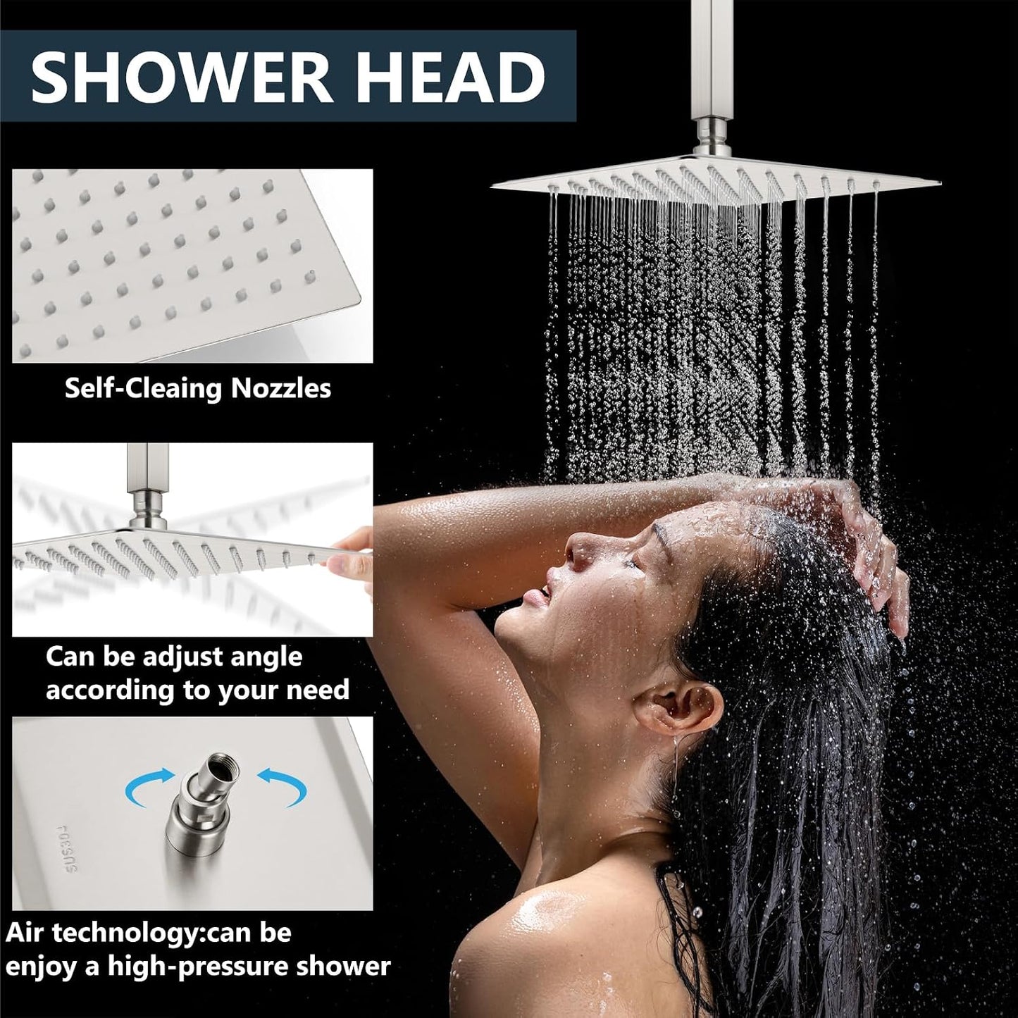 Sistema regadera techo cabezal lluvia aspersor manual