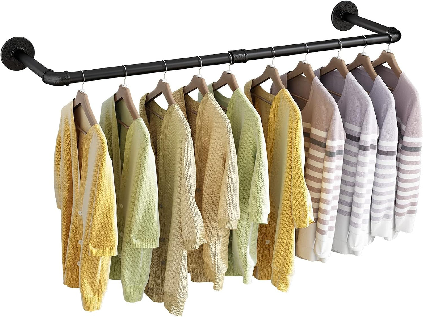 Perchero pared 38.4" hierro resistente multiusos lavandería