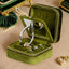Estuche joyas viaje terciopelo con espejo verde