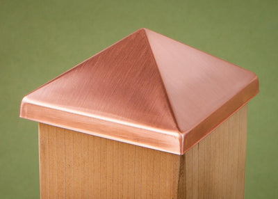 Tapa poste 4x4 cobre macizo para valla 3-1/2pulg