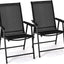 2 Sillas Plegables Patio Respaldo Alto Negro