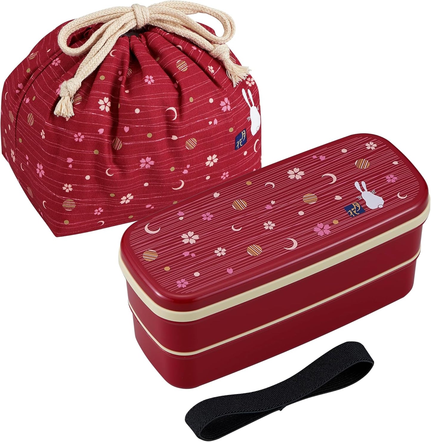 Set cajas Bento luna conejo tradicional japonés rojo