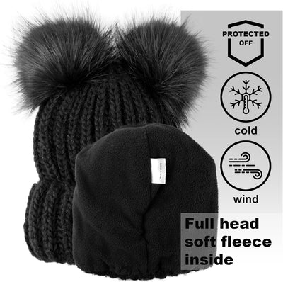 Gorro lana mujer pompón punto trenzado invierno esquí