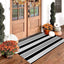 Alfombra rayas blancas y negras 27.5x43pulg para puerta delantera