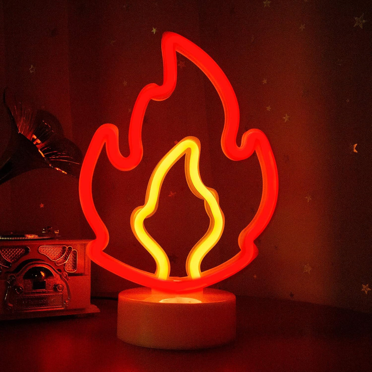 Letrero LED neón de llama para habitación boda cafetería