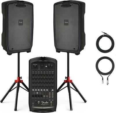 Pack sistema PA portátil Fender con soportes XLR