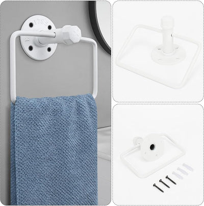 Kit 4 Pzas Anillo Toalla Tubo Industrial 24" Blanco