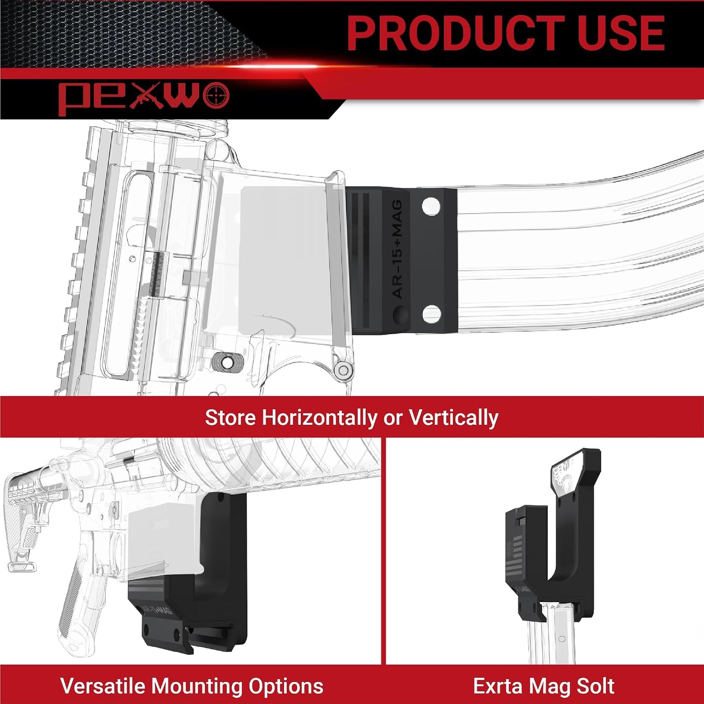 Soporte pared AR15 cargador material pa fuerte