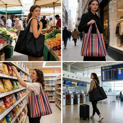 Bolsas de comestibles reutilizables plegables para compras de más de 60 libras