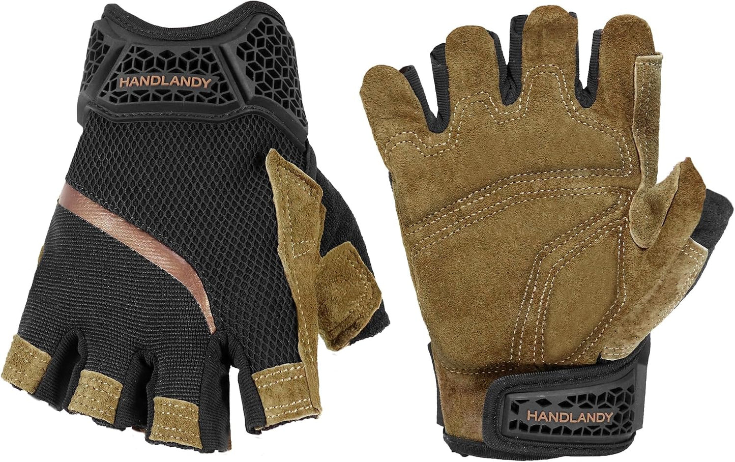 Guantes trabajo medio dedo transpirables uwrist