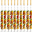 12 Pinchos Kabob 22pulg Acero Inox Reutilizables Asa Madera