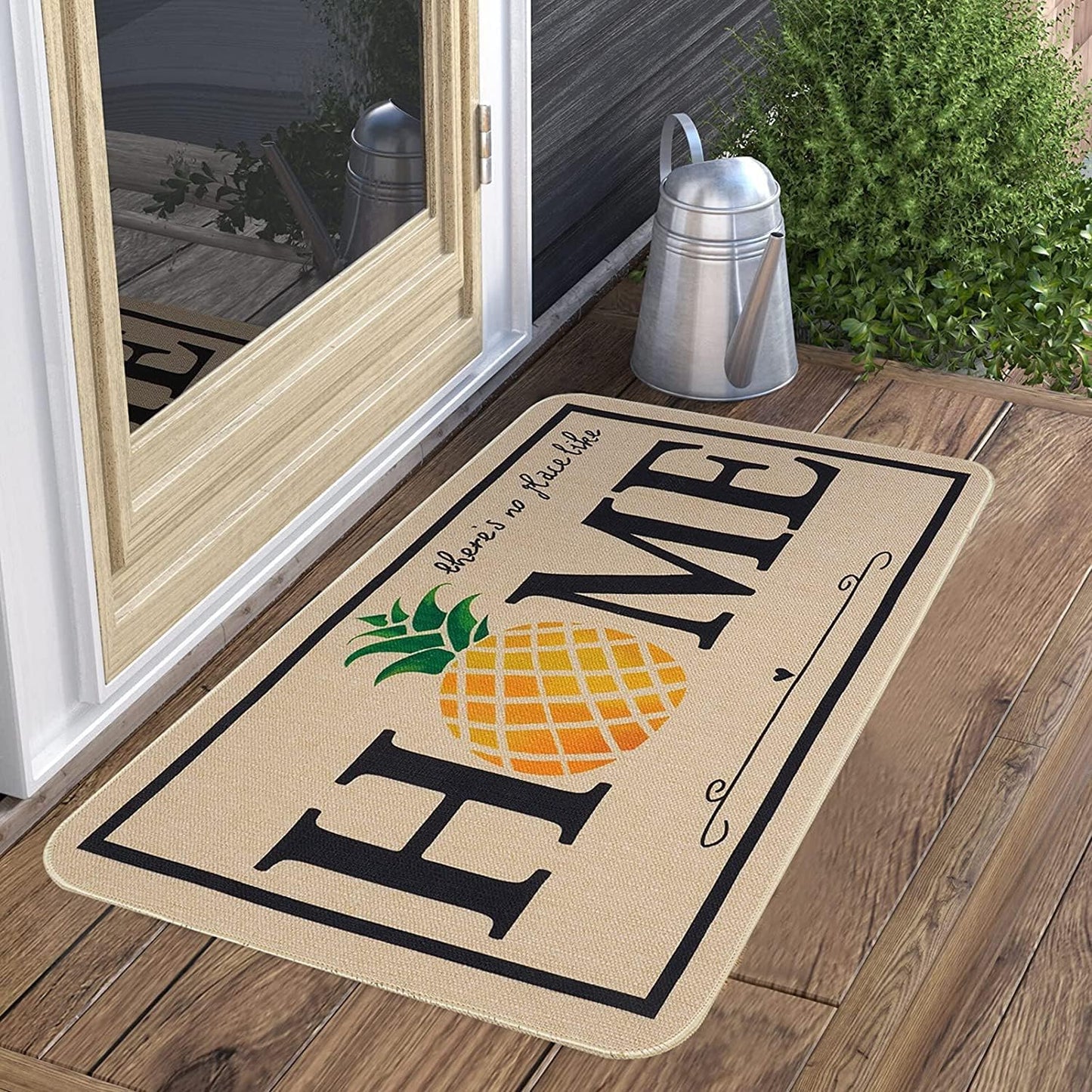 Tapete bienvenida antiderrap 17.5x29" piña entrada casa