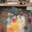 Alfombra moderna abstracta 3'3"x5' multicolor