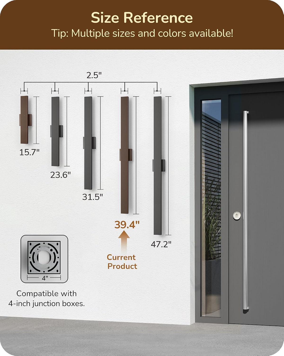 2 Luces Pared Exteriores Rectangulares 3CCT IP65 Hierro
