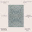 Alfombra Boho Medallion 8x10pulg Verde Azulado/Gris
