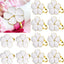 Set 48 servilleteros flores blancas tela dorada uso diario
