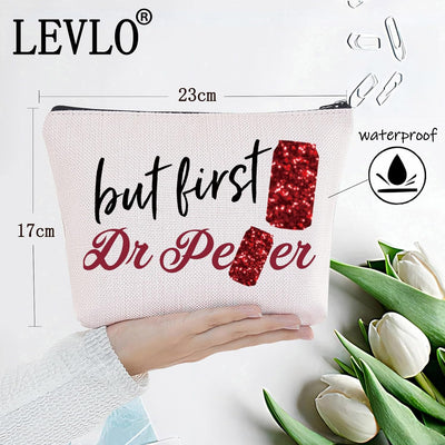 Bolsa cosméticos con cremallera para bebidas y maquillaje