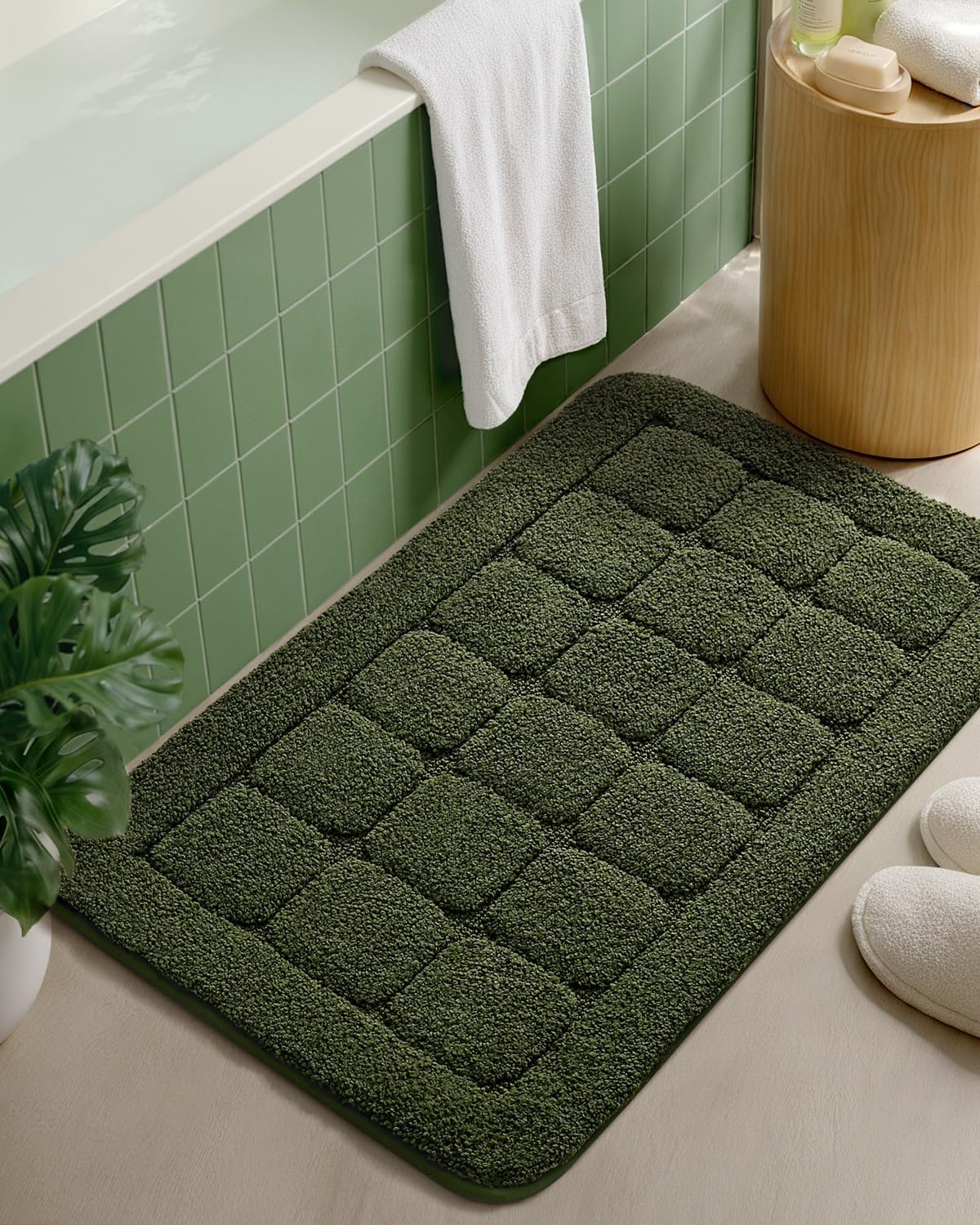 Alfombra baño microfibra antideslizante 17x30pulg