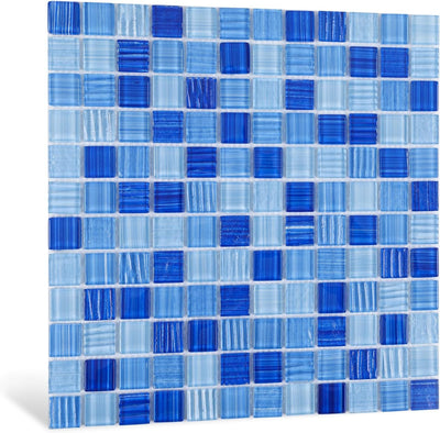 Azulejos vidrio mosaico azul 12x12pulg para piscina cocina baño