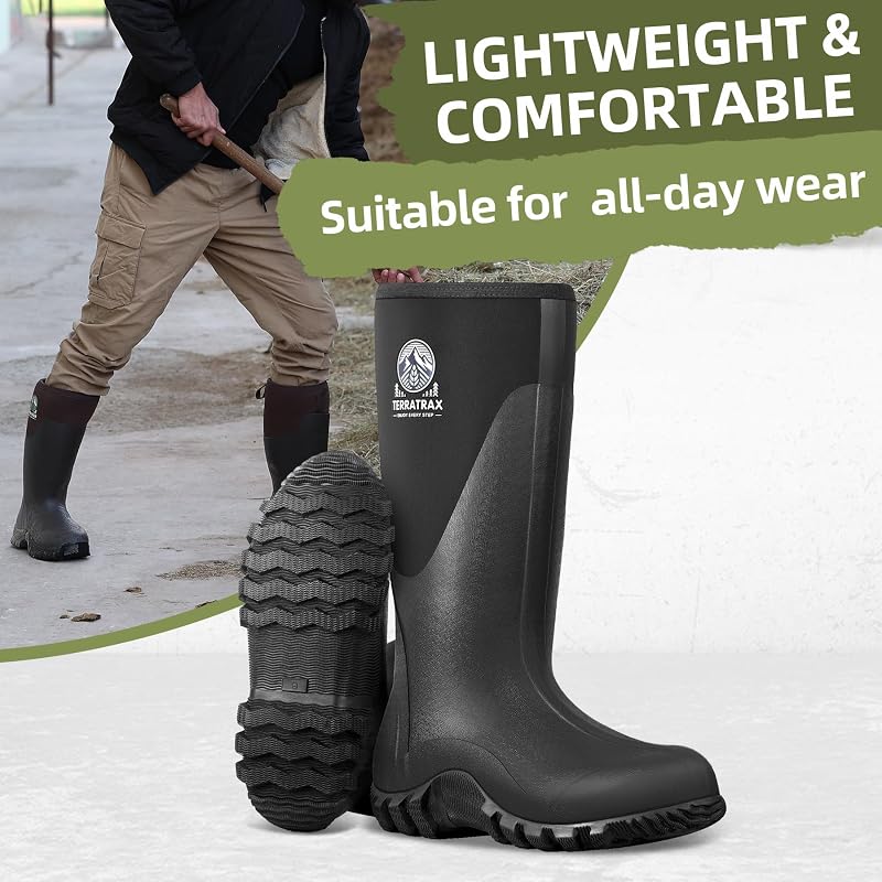 Botas goma impermeables para hombre lodo trabajo