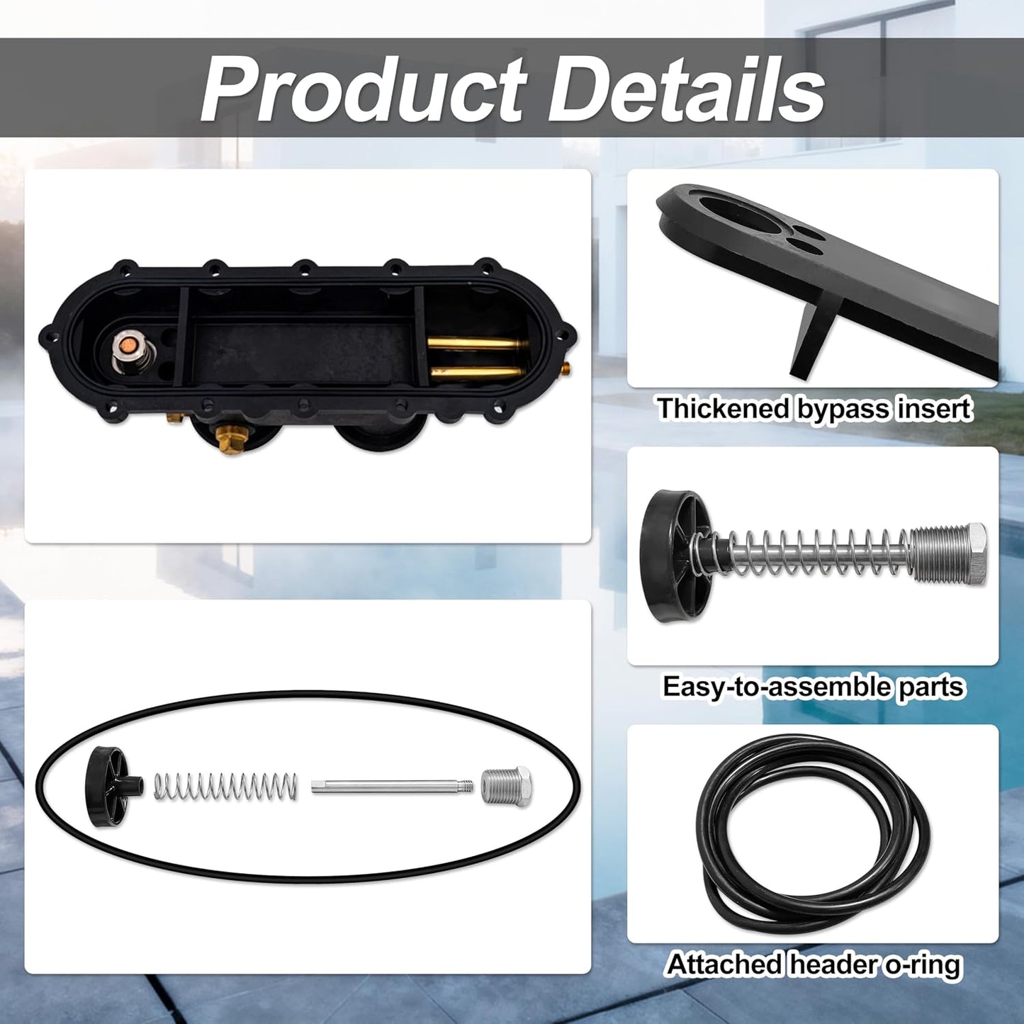 Kit válvula bypass repuesto calentador piscina Hayward H2001