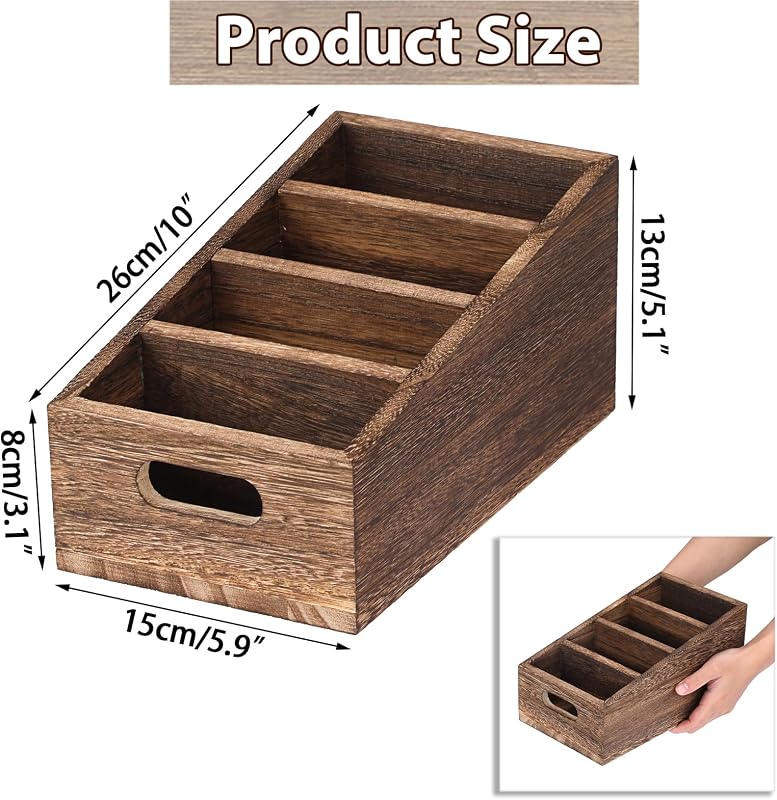 Organizador madera 4 compartimentos para despensa