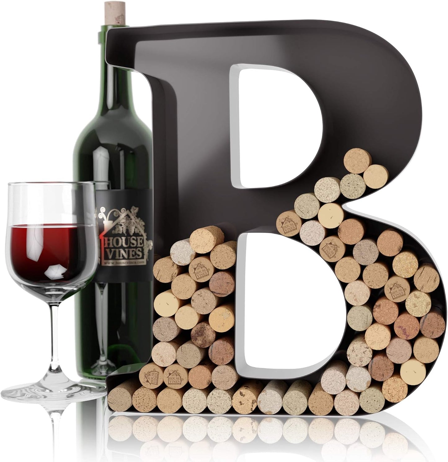 Letra decorativa metal con corchos vino A-Z regalo