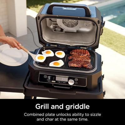 Parrilla y plancha Woodfire 2en1 cerámica antiadherente negro